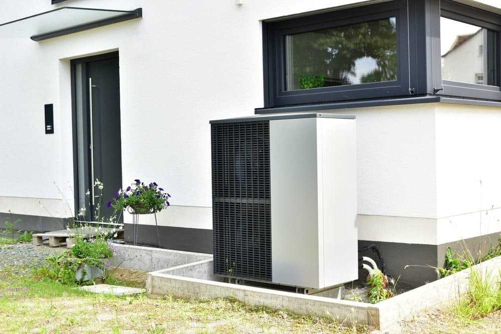heat pump outside a home