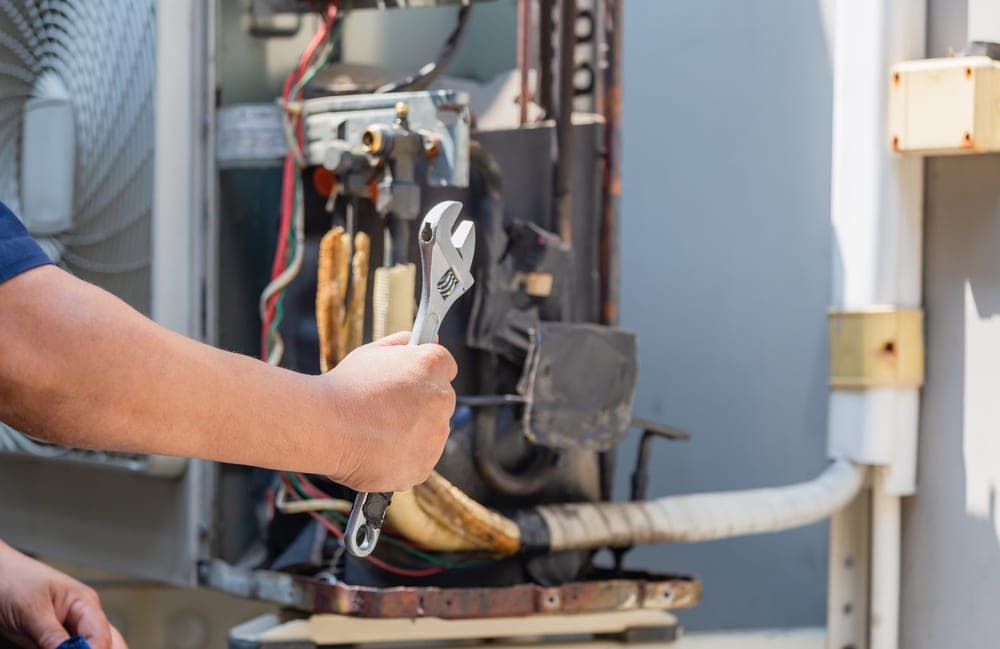 Before you begin anything, please make sure that you’ve turned the AC completely off. This ensures the safety of yourself as well as your air conditioner. To power off your system, there should be an “Off” button located in your breaker box.